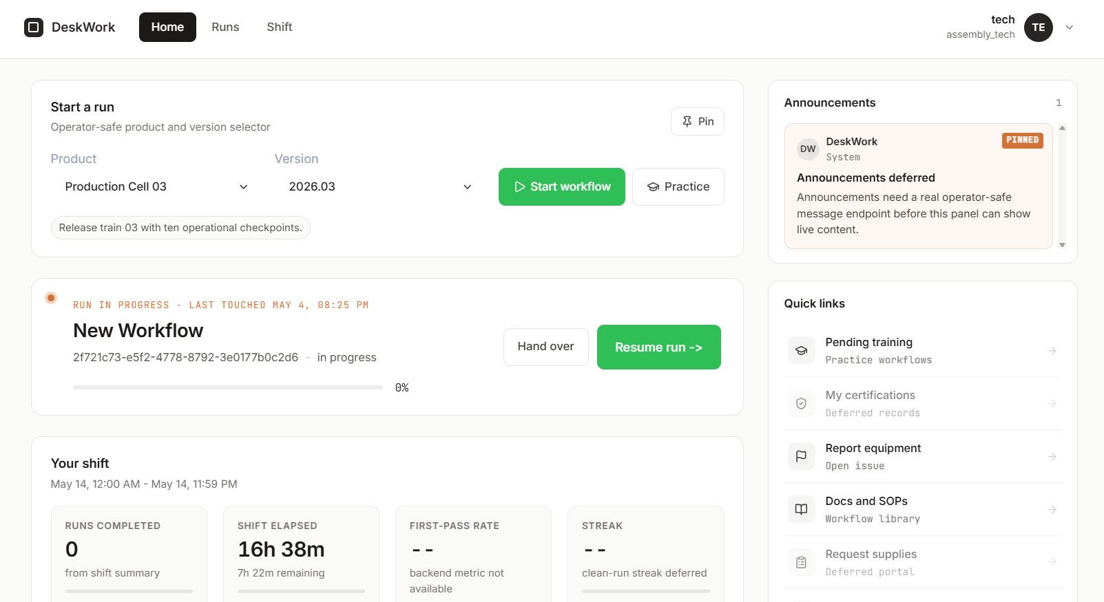 Bruger Dashboard